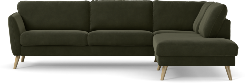 Bridge - 3-sits soffa med divan höger - Grön