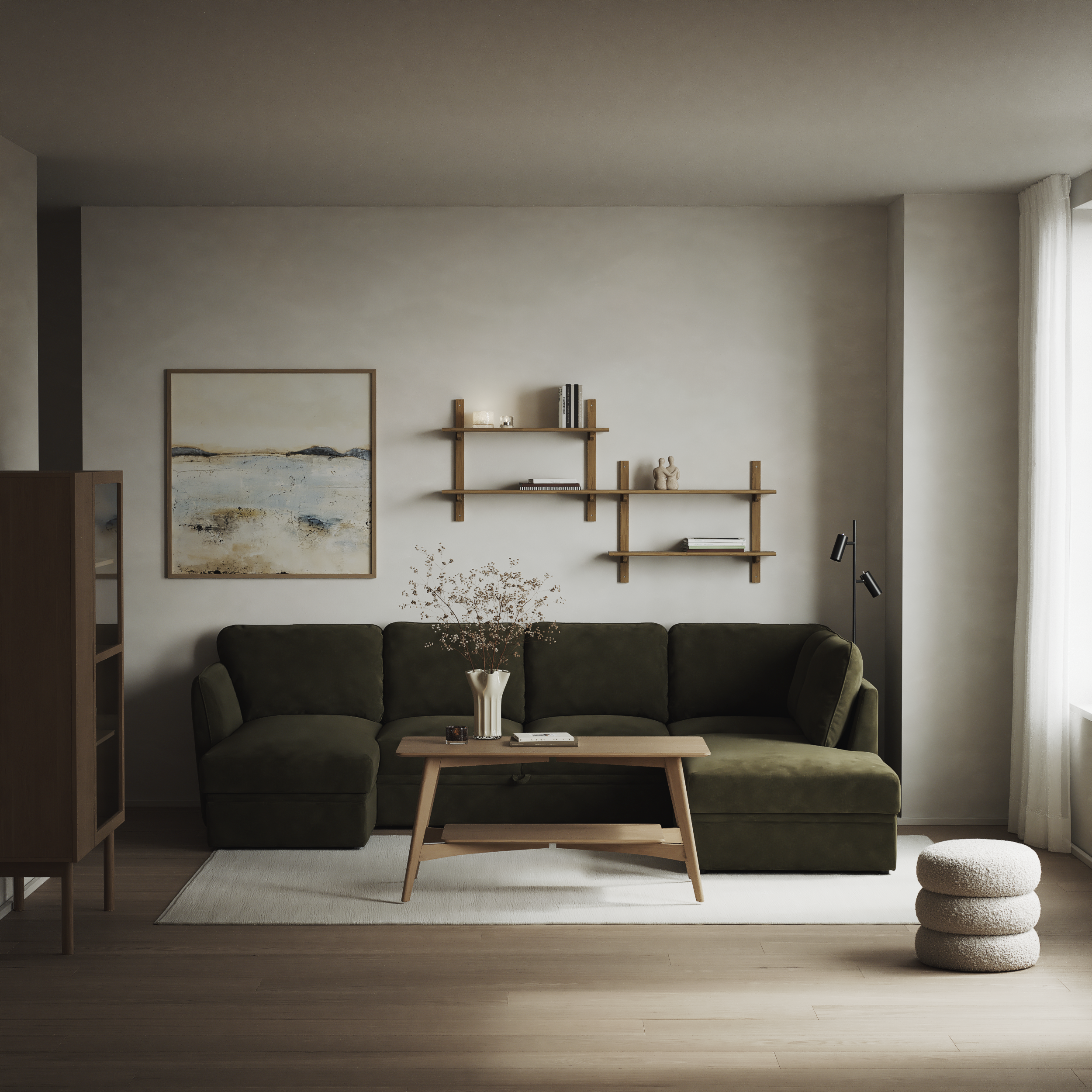 Öland - Bäddsoffa med schäslong vänster och divan höger - inspiration