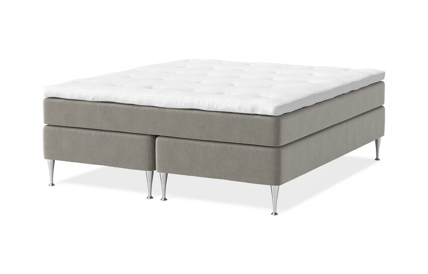 Sense Delux - Kontinentalsäng, dubbelsäng med bäddmadrass Dream Delux vit - Beige