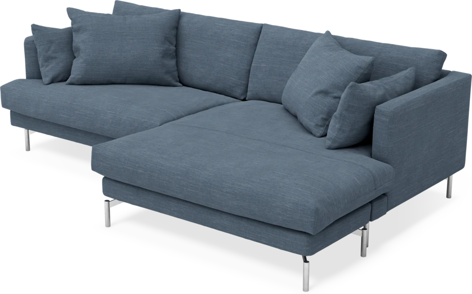 Harper - 4-sits med schäslong XL höger - Blå