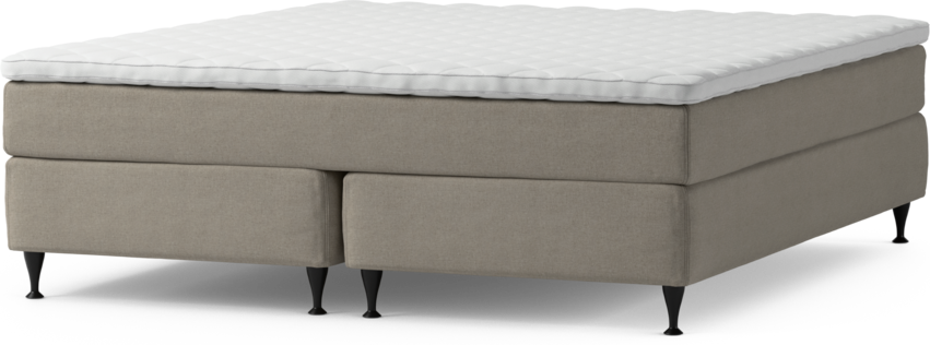 Delux Sense - Kontinentalsäng, dubbelsäng med bäddmadrass och sängben - Beige