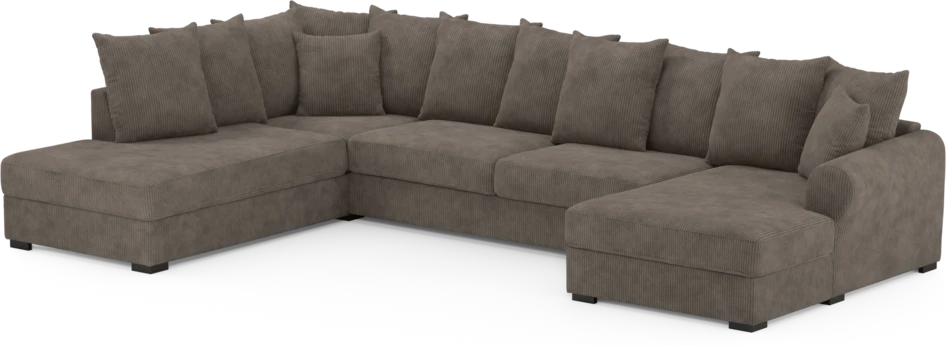 Town - 3-sits soffa med divan vänster och schäslong höger - Brun