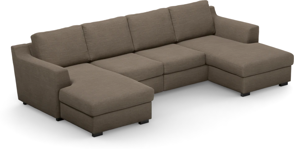 Friday - 2-sits soffa med två schäslonger - Brun