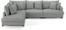 Rossi - 3-sits soffa med divan vänster - Grå