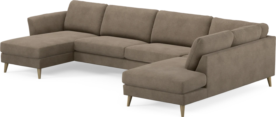 Bridge - 3-sits soffa med schäslong vänster och divan höger - Brun