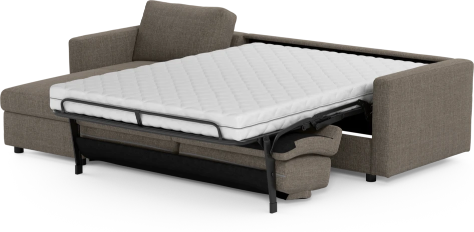 Lindö - Bäddsoffa 2,5-sits med schäslong, vändbar - Brun