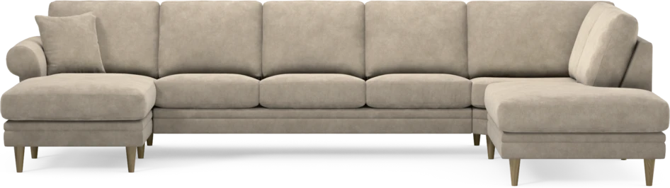 Eden - 3-sits soffa med schäslong vänster och divan höger - Beige