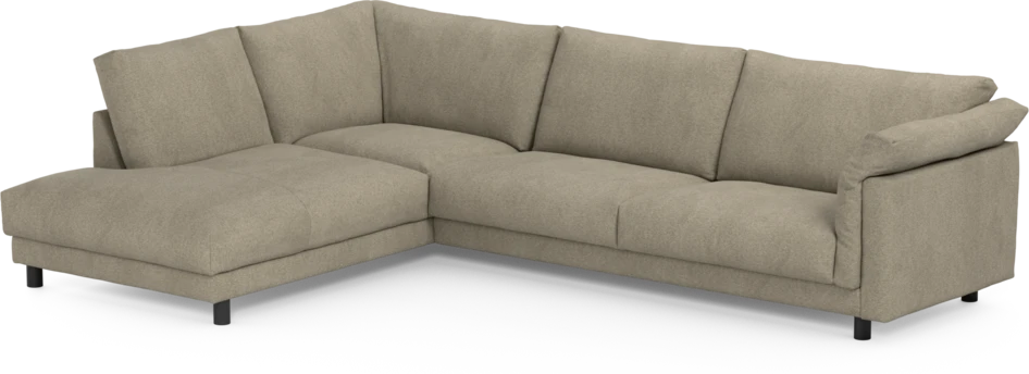Cherrie - 3-sits soffa med divan vänster, fast klädsel - Grå