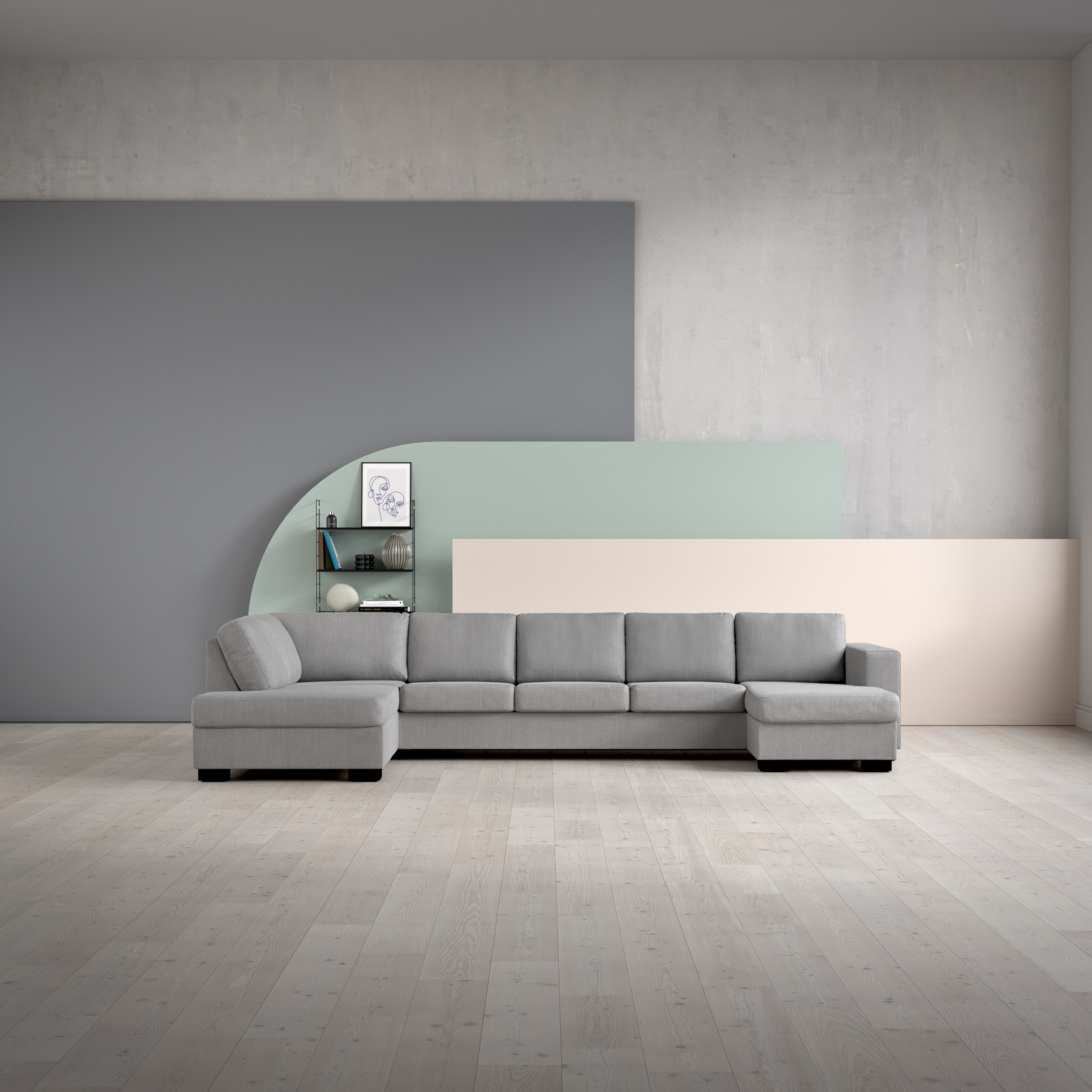 Nevada, 4-sits soffa med divan vänster och schäslong höger