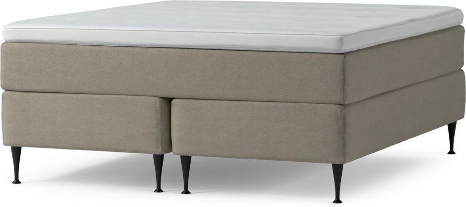 Delux Exclusive - Kontinentalsäng, dubbelsäng med bäddmadrass och sängben - Beige