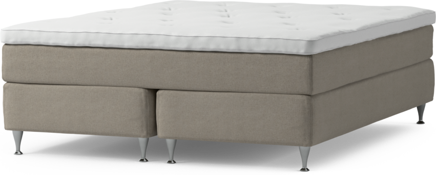 Delux Sense - Kontinentalsäng, dubbelsäng med bäddmadrass och sängben - Beige