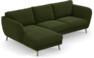Madison Lux - 2-sits soffa med schäslong vänster - Grön