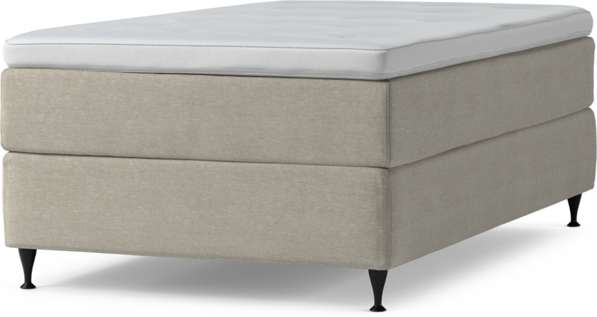 Delux Dream - Kontinentalsäng, enkelsäng 120 cm med bäddmadrass och sängben - Beige