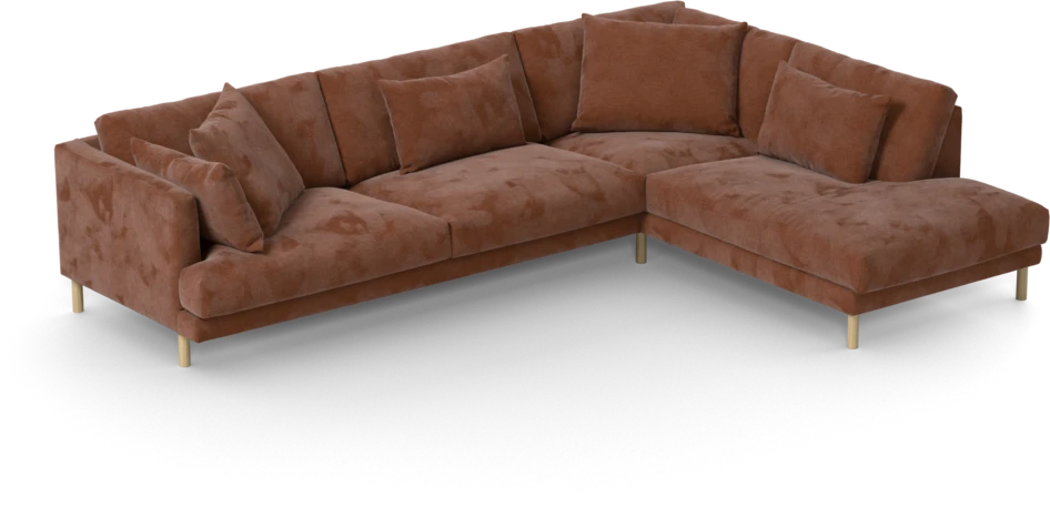Harper - 3-sits soffa med divan höger - Orange