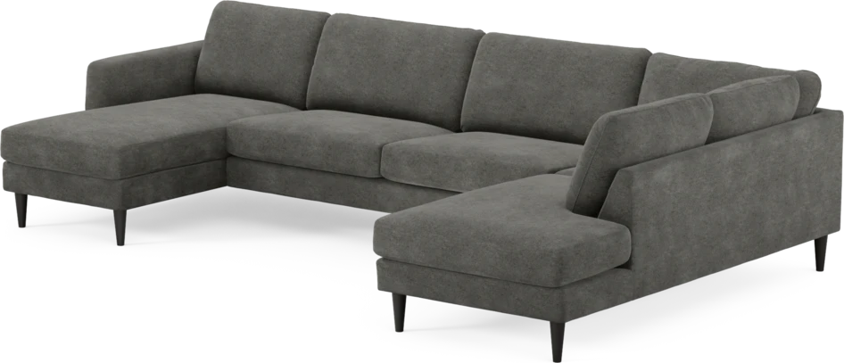 Bridge - 3-sits soffa med schäslong vänster och divan höger - Grå
