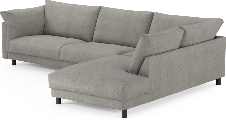 Cherrie - 3-sits soffa med divan höger, fast klädsel - Grå