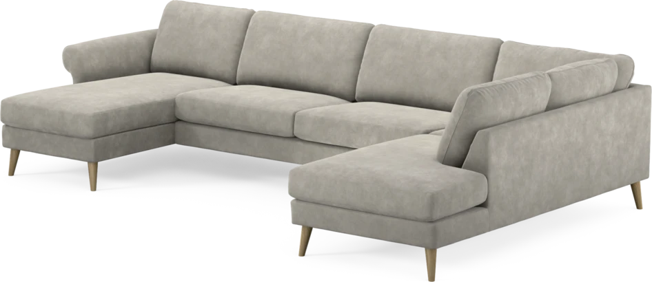 Bridge - 3-sits soffa med schäslong vänster och divan höger - Grå