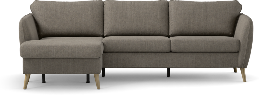 County - 3-sits soffa med flyttbar schäslong - Brun