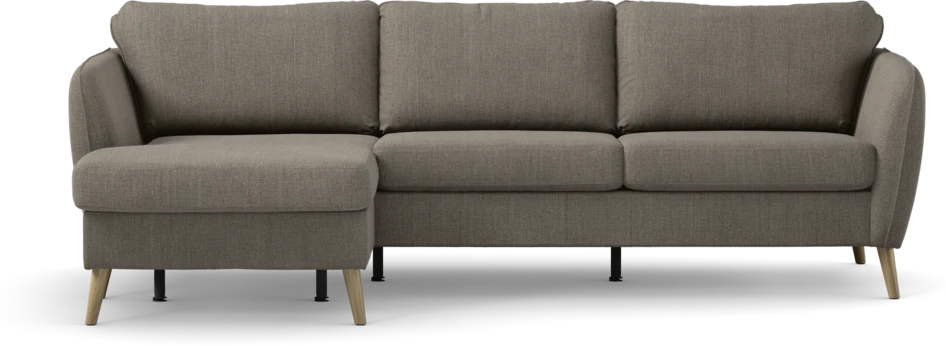 County - 3-sits soffa med flyttbar schäslong - Brun