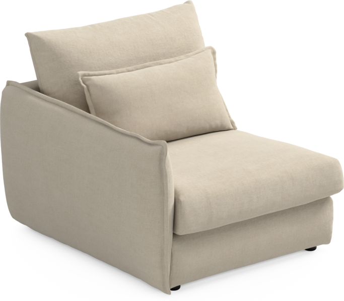 Pieces - 1-sits med armstöd vänster - Beige