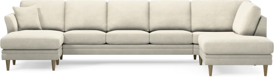 Eden - 3-sits soffa med schäslong vänster och divan höger - Vit