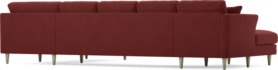 Eden - 3-sits soffa med schäslong vänster och divan höger - Röd