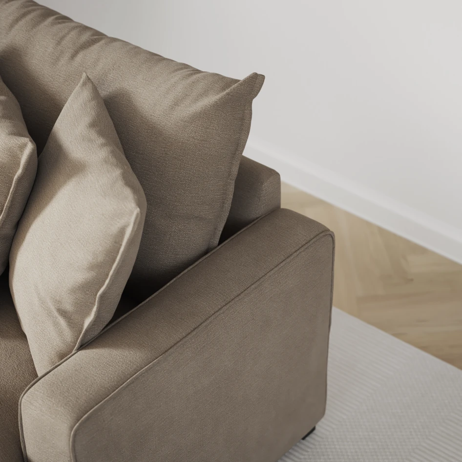 Mila - 3-sits soffa, hel dyna - Beige