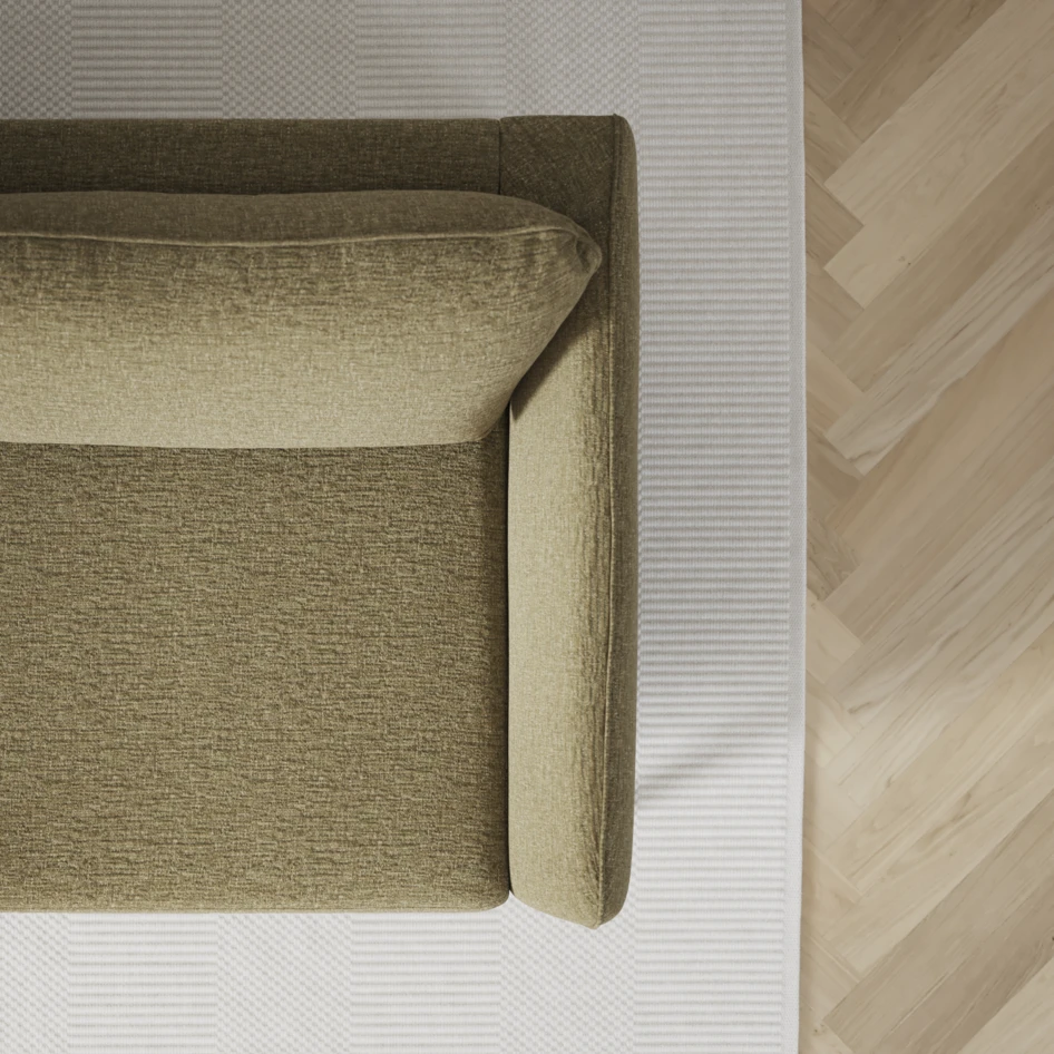 County - 3-sits soffa med divan höger - Grön