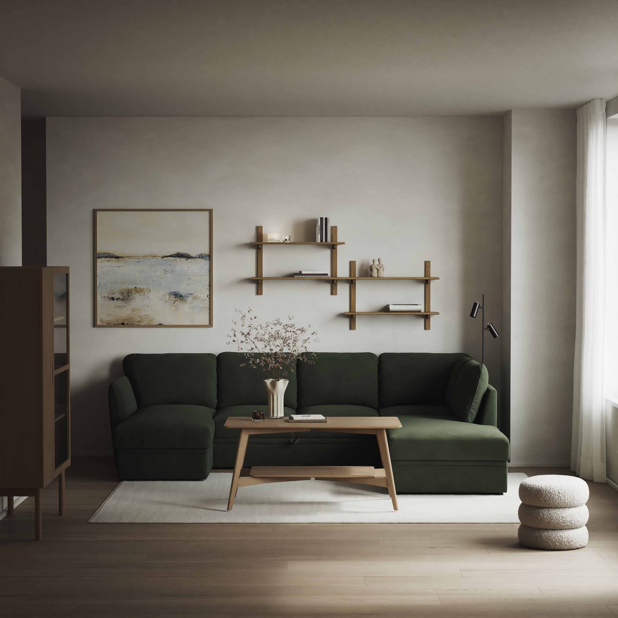 Öland - Bäddsoffa med schäslong vänster och divan höger - inspiration