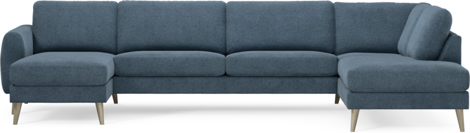 Bridge - 3-sits soffa med schäslong vänster och divan höger - Blå