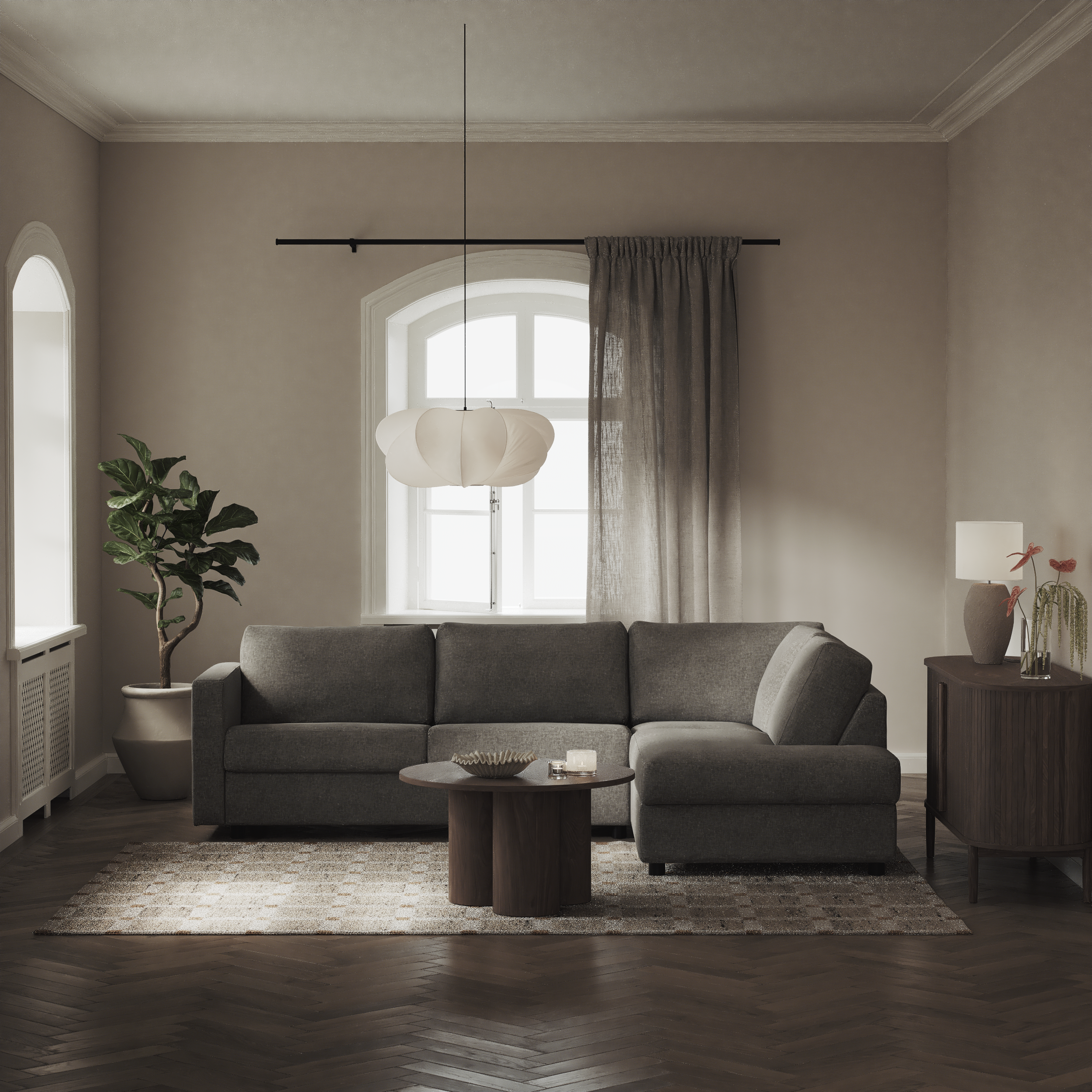 Lindö - Bäddsoffa 2,5-sits med divan - inspiration