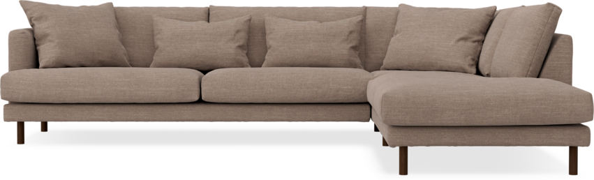 Harper - 3-sits soffa med divan höger - Brun
