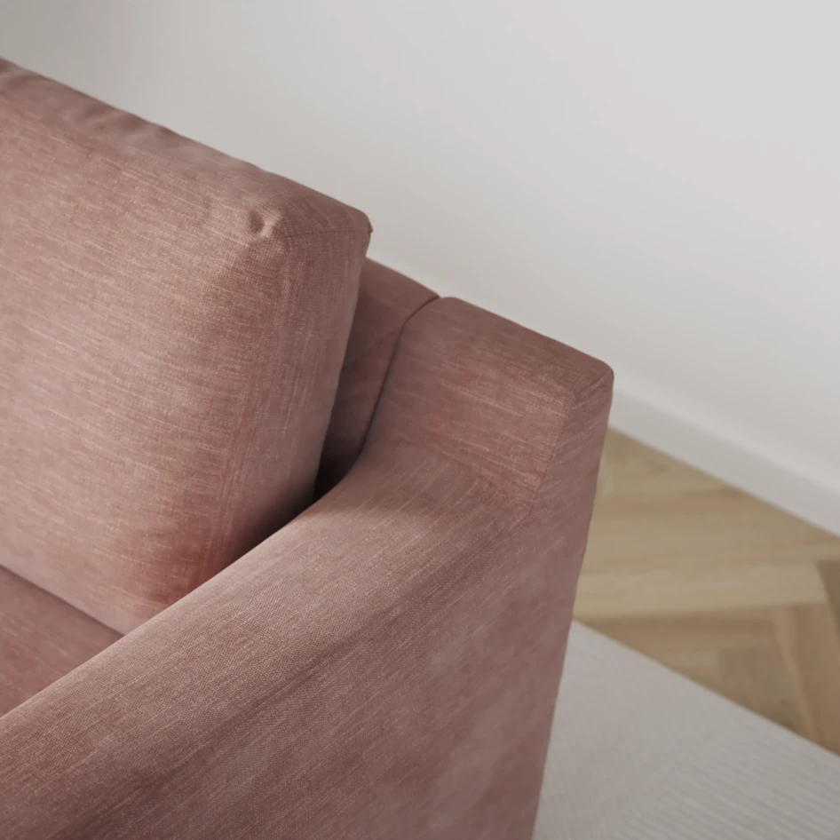 Friday - 2-sits soffa med två schäslonger - Rosa