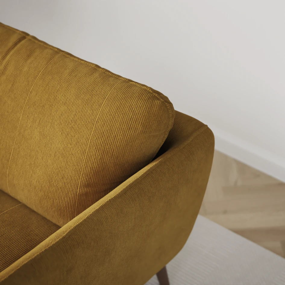 Madison Lux - 2-sits soffa med divan vänster och höger - Gul