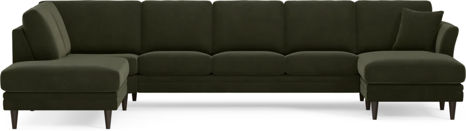 Eden - 3-sits soffa med divan vänster och schäslong höger - Grön