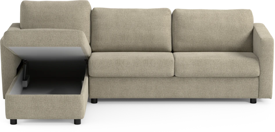 Lindö - Bäddsoffa 2,5-sits med schäslong, vändbar - Beige