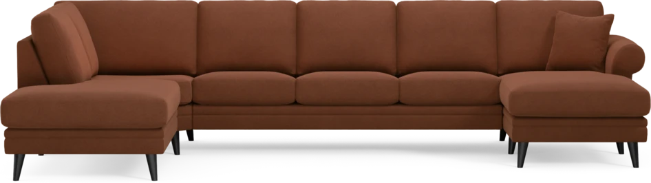 Eden - 3-sits soffa med divan vänster och schäslong höger - Orange