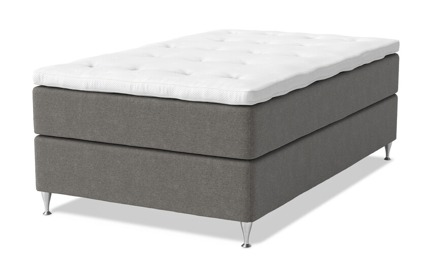 Dream Delux - Kontinentalsäng, enkelsäng med bäddmadrass Sleep Delux vit - Grå