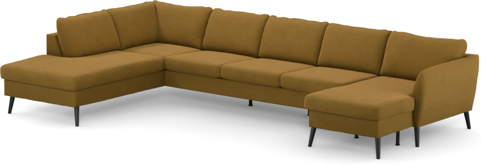 County - 4-sits soffa med divan vänster och schäslong höger - Gul