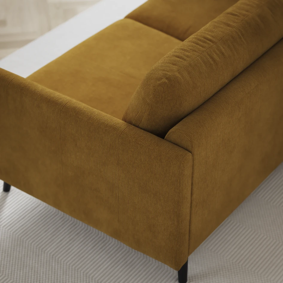 Madison Lux - 2-sits soffa med divan vänster och schäslong höger - Gul