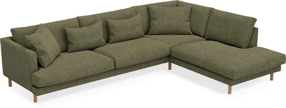 Harper - 3-sits soffa med divan höger - Grön