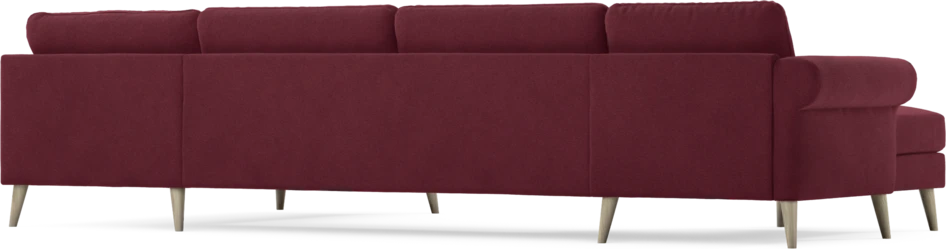 Bridge - 3-sits soffa med schäslong vänster och divan höger - Röd