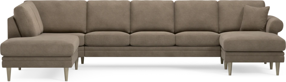 Eden - 3-sits soffa med divan vänster och schäslong höger - Brun