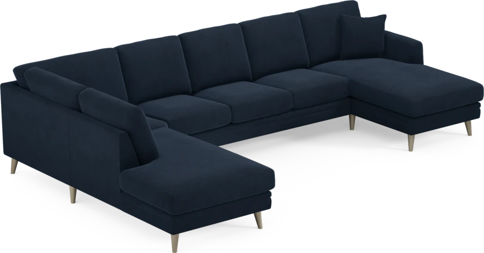 Eden - 3-sits soffa med divan vänster och schäslong höger - Blå
