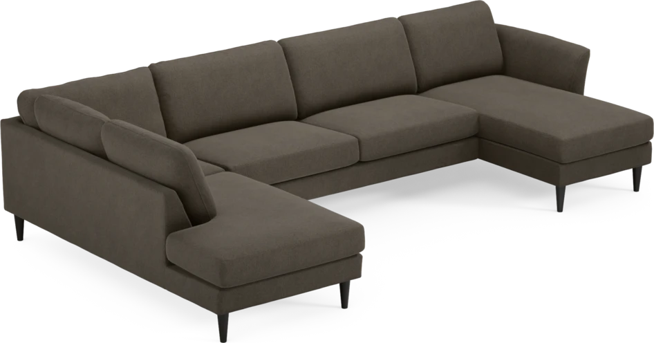 Bridge - 3-sits soffa med divan vänster och schäslong höger - Brun