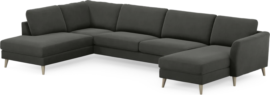 Bridge - 3-sits soffa med divan vänster och schäslong höger - Grå