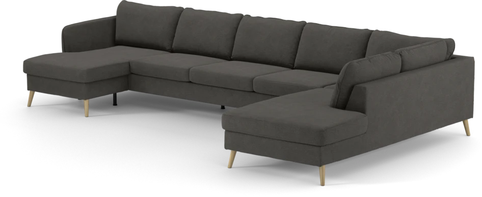 County - 4-sits soffa med schäslong vänster och divan höger - Brun