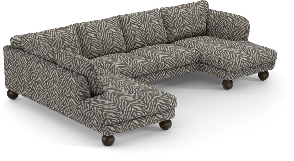 Madison - 2-sits soffa med divan vänster och schäslong höger - Svart