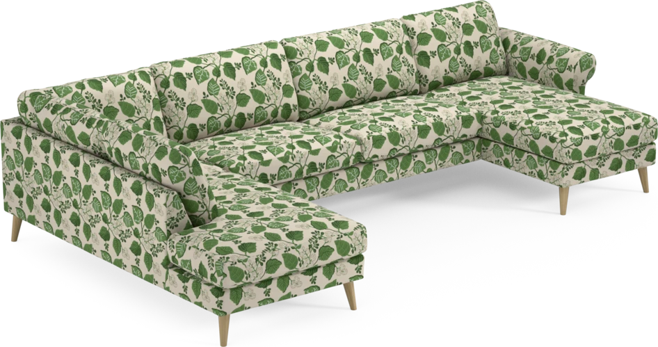 Bridge - 3-sits soffa med divan vänster och schäslong höger - Grön