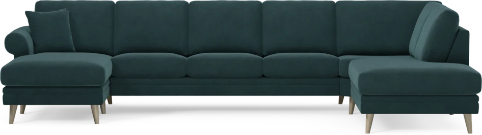 Eden - 3-sits soffa med schäslong vänster och divan höger - Blå